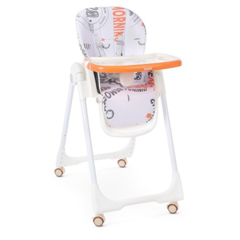 Стільчик для годування M 5673-7, 5-ти точковий, екошкіра, помаранчевий