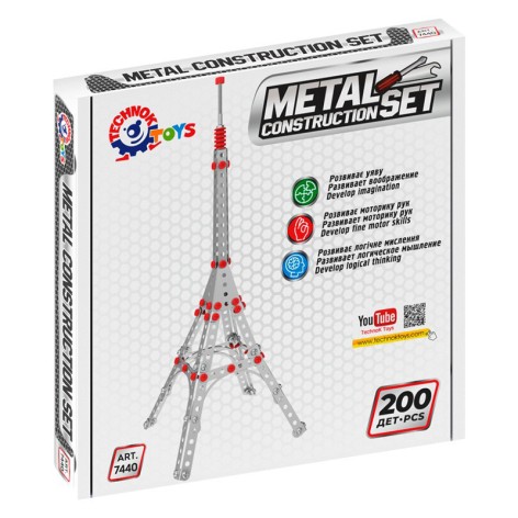 Металевий конструктор Ейфелева вежа ТехноК 7440TXK, 200 деталей