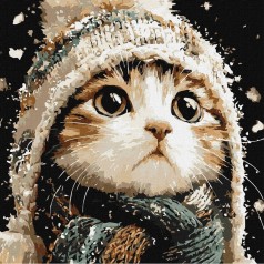 Картина за номерами "Сніговий котик" ©art_selena_ua KHO6847, 40х40 см