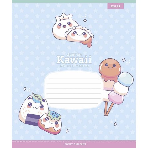 Тетрадь ученическая «Just be Kawaii» 012-3408C-4 в косую линию, 12 листов
