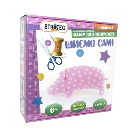 Набор для творчества шьем сами "Свинка" Strateg іп-07 размер игрушки 41х20 см