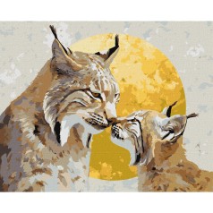 Картина за номерами "Пильний захист" KHO6947 з фарбами металік 40х50 см