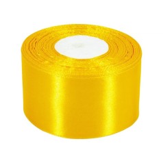 Атласна стрічка для рукоділля АБ-504, 5 см x 23 м, Жовтий