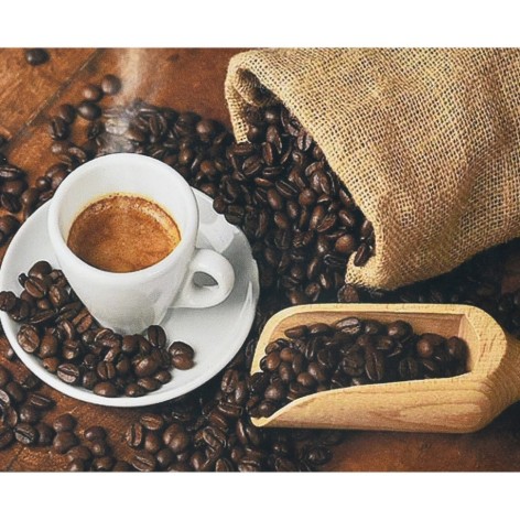 Алмазна мозаїка "Кава в зернах" HEG87046 30х40 см 