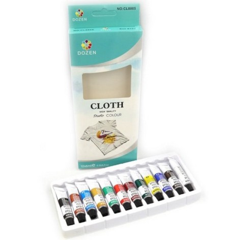 Набір фарб для одягу Dozen DSCN0674, 12 мл 6 шт