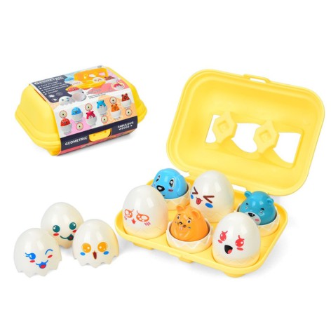 Сортер-головоломка Монтессорі Яйця зі смайлами DF32, 6 шт в лотку