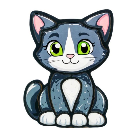 Дитячий пазл-вкладиш "Котик" Puz-22958, 13 елементів