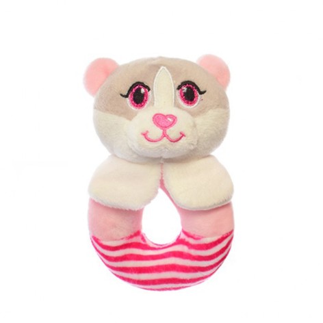 Погремушка  A8173 мягконабивная 14 см РозовыйМишка