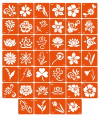 Набір трафаретів для біо-тату «F - квіти» f-simple_40_1