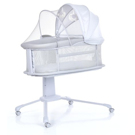 Дитяче ліжечко-люлька 3 в 1 Mastela 3328 приставна, музика, таймер, москітна сітка, білий