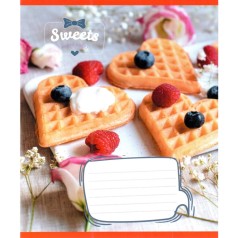 Зошит учнівський "Солодкі серця" 012-500325K-1 в клітинку, 12 аркушів (959050)