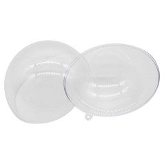 Акрилова заготовка "Новорічна куля" HJ-3 з петелькою, 120 мм