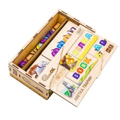 Розвиваюча дерев'яна іграшка-пазл Абетка тварин Puz-91768