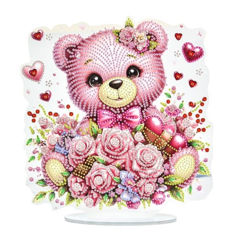 Набір для творчості алмазна мозаїка "Ніжний ведмедик" YKLZ15263 на підставці 25х25 см