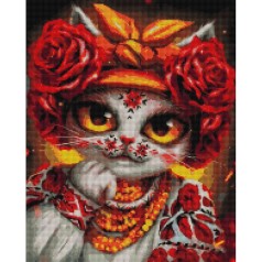 Алмазна мозаїка "Кішка Троянда" ©Маріанна Пащук DBS1084, 40x50 см