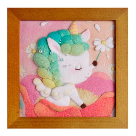 Набір для творчості "Казковий єдиноріг" YG0251N валяння картини, 18х18 см