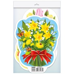 Набір весняного декору "Квіти" 10105226, 3 штуки в комплекті, картон