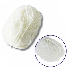 Пряжа фасована петляста NB101, 80% бавовни, 20% молочна клітковина, молочно-білий