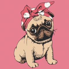 Картина за номерами "Мопсик" 15062-AC 30x30 см                                                                 