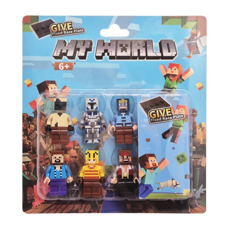 Набір фігурок з гри Майнкрафт NG 1057-2, 6 персонажів з аксесуарами