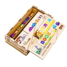 УЦІНКА! Розвиваюча дерев'яна іграшка-пазл Азбука тварин PuzzleOK Puz-91768-UC