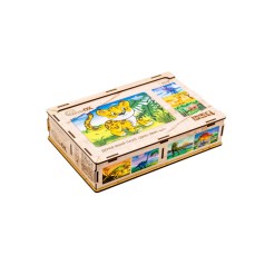 Деревянный детский пазл 4в1 