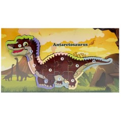 Дерев'яний пазл-вкладиш "Antarctosaurus" MD 1924-4, 10 елементів