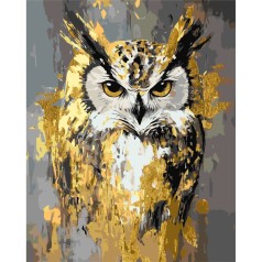 Картина за номерами "Сова" LW3528 з фарбами металік 40х50 см
