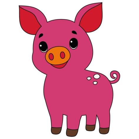 Дитяча розмальовка на полотні "Поросятко" 15110-AC 25х30 см