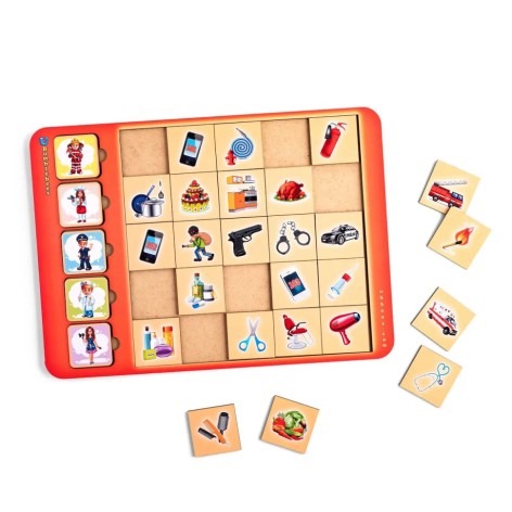 Деревянный пазл-вкладыш "Ассоциации-профессии" (ПСД073) PSD073