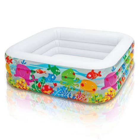 УЦЕНКА!!! Бассейн детский Квадрат 57471-UC 3 кольца, 340 л, 3,73 кг, 159-159-50 см