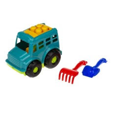 Ігровий набір для пісочниці Автобус "Бусик" №1 0084 лопатка та грабельки Зелений