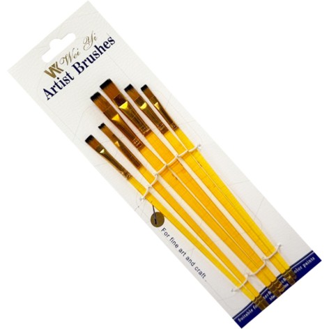 Набір професійних нейлонових пензликів BR602, 6 штук, помаранчевий