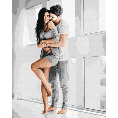 Картина за номерами "Чутливі обійми" Ідейка KHO8515 40х50 см                                      