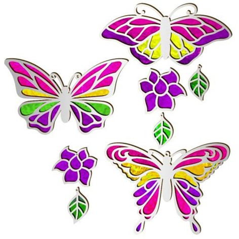 Набір для вітражного живопису за номерами Арт Вітраж "Яскраві Метелики" FDSGK-02