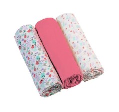 Пелюшки муслинові бавовняні (70х70 см) 3 шт.( Рожевий) 