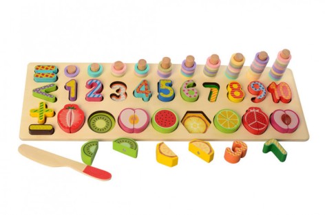 Розвиваючий набір дошкільняти MD 2284 дерев'яний математичний сортер 