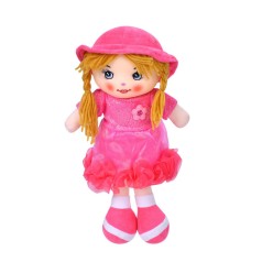 Дитяча іграшкова лялька YG0009(Pink-Yellow) 33 см, м'яка набивна, петелька  