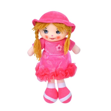 Дитяча іграшкова лялька YG0009(Pink-Yellow) 33 см, м'яка набивна, петелька  
