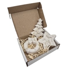 Гіпсові фігурки Новорічні для декорування gips003, 3 шт.