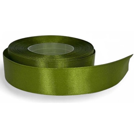 Атласна стрічка для рукоділля АБ-117, 0.6 см x 23 м, Зелений 