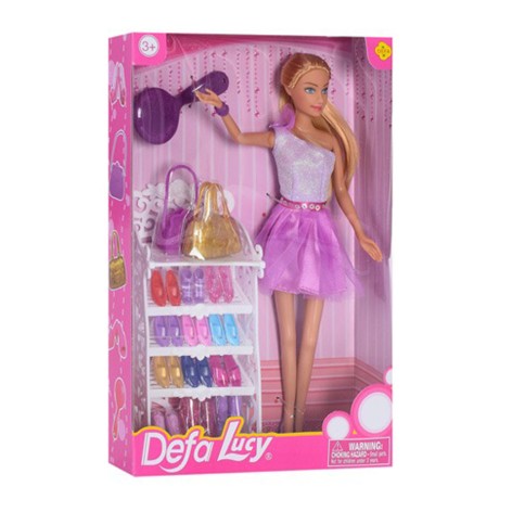 Детская игрушечная Кукла 8316 обувь, сумочка, расческа Серебристый