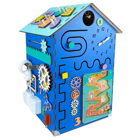 Розвиваюча іграшка Бізікуб "Будинок" TG200222 блакитний, 55х30х30 см