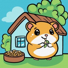 Картина за номерами "Хом'ячок" ©art_selena_ua KHO6296, 25х25 см