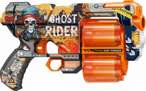 Іграшковий пістолет мех. з подвійним бараб. та м'як. набоями(12 шт.)(Примарний вершник)(30,5х18 см)