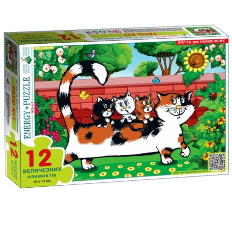 Пазл детский Папа Кот 88229, 12 крупных элементов