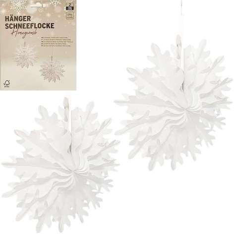Набір підвісних паперових новорічних прикрас "Сніжинка" CG-11, 2 шт