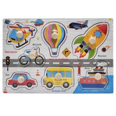 Дерев'яний пазл-вкладиш Транспорт 73239-5 назви англійською мовою