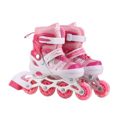 Роликові ковзани RL2502(Pink) колеса PVC, розмір M (34-37), зі світлом