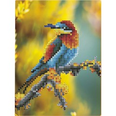 Алмазна мозаїка "Пташка" Brushme DM3004 з мольбертом 17x22.5 см